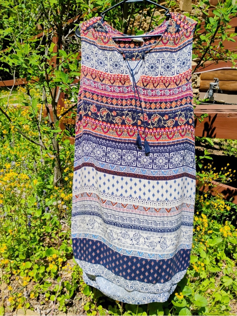 Multicolor Patterned Dress